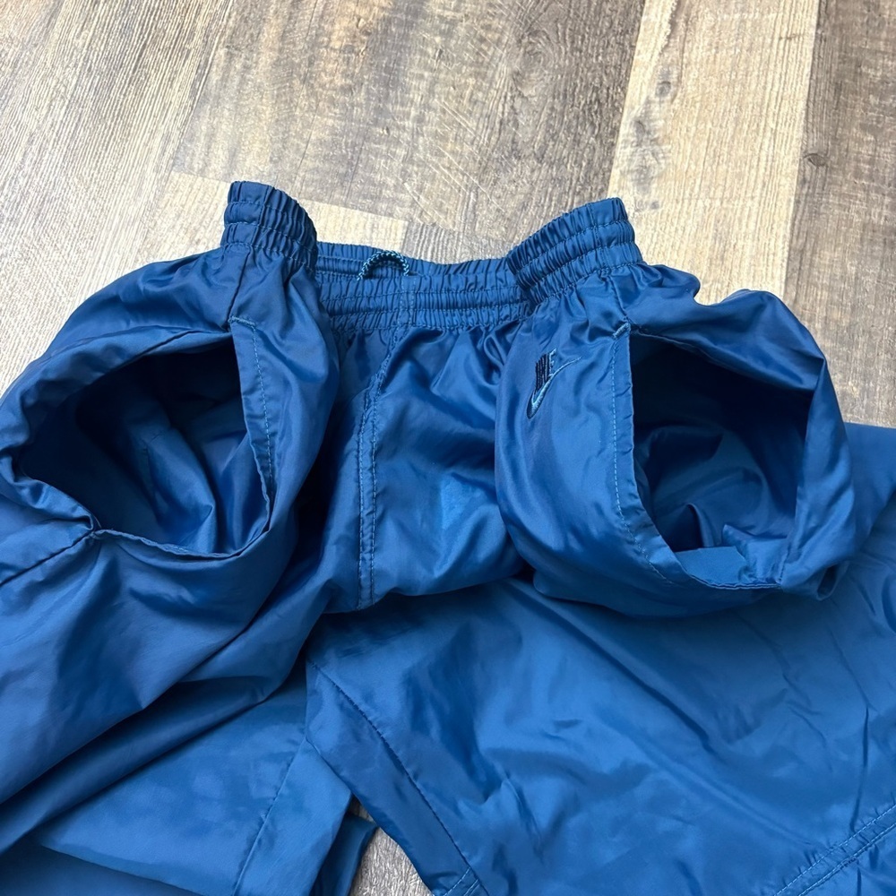 NIKE blue Vintage windbreaker pants with drawstring Size XL nylon - Picture 6 of 13